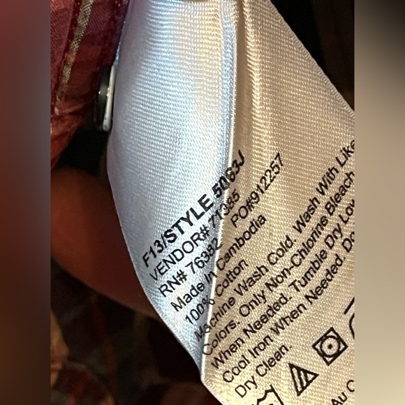 Timberland Men’s Plaid 2 Pocket Long Sleevee Oxford Shirt Regular Fit Size Large - Picture 6 of 8